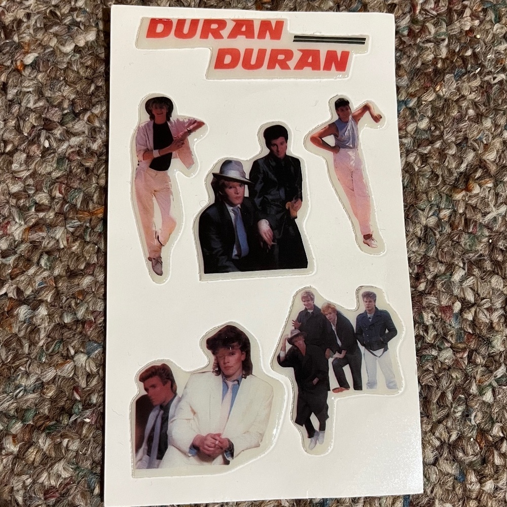 Vintage 80's Duran Duran Set of 6 Collectible Puffy Stickers - NWOT